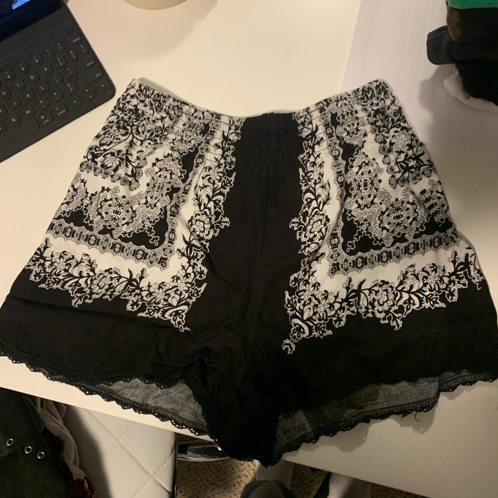 Black and white shorts